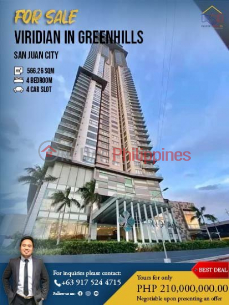 Four Bedroom condo unit for Sale in Viridian at Greenhills San Juan City Sales Listings